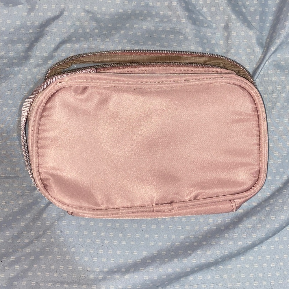 Compact Pink Travel Cosmetic Case - Clear Window - Picture 3 of 3